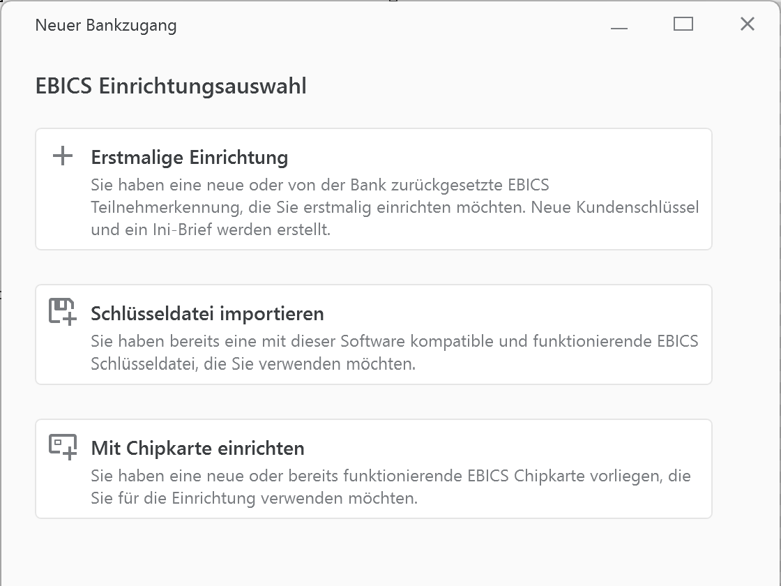 Banking4 Business EBICS Bankzugang hinzufügen