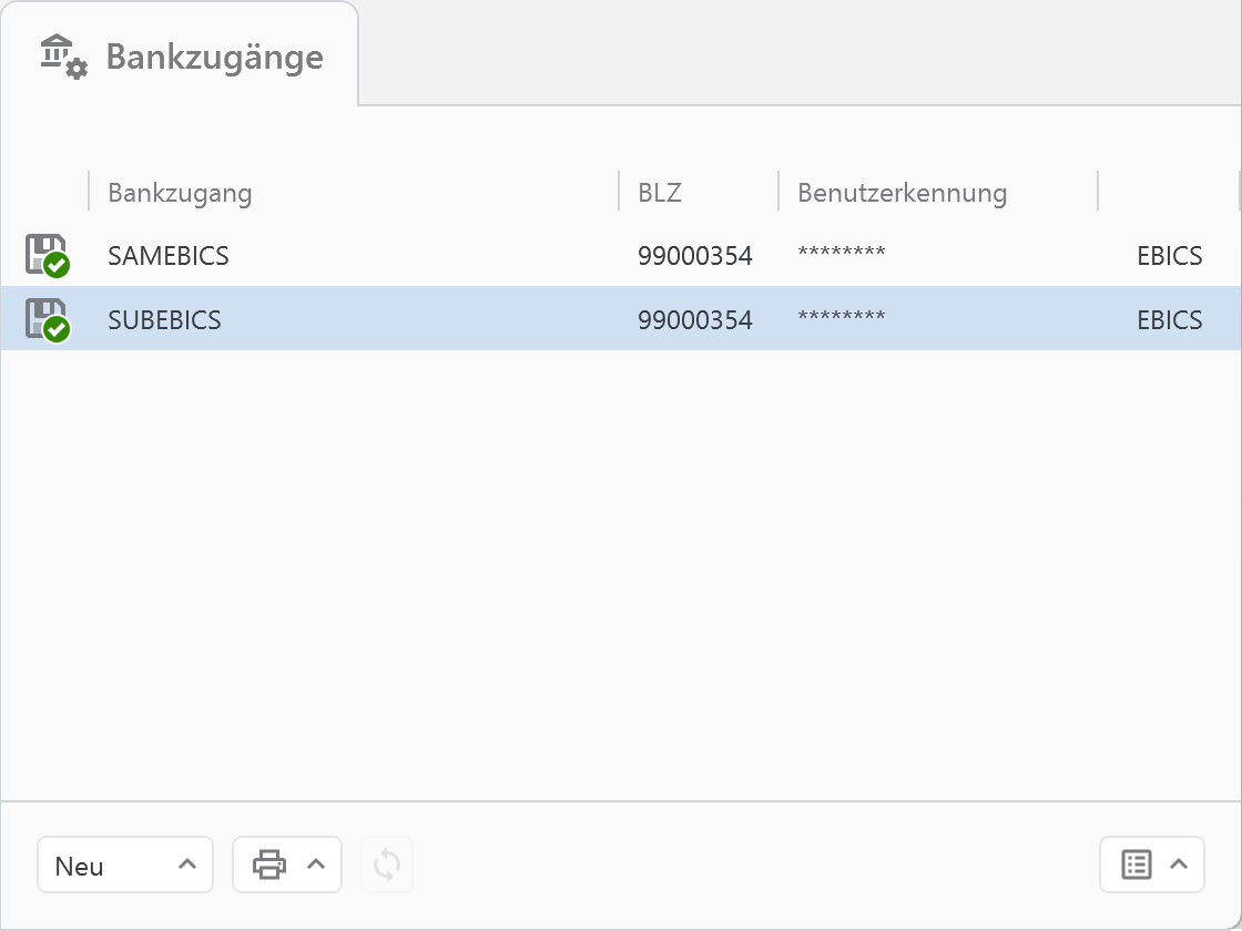 Banking4 Business EBICS Bankzugang Details