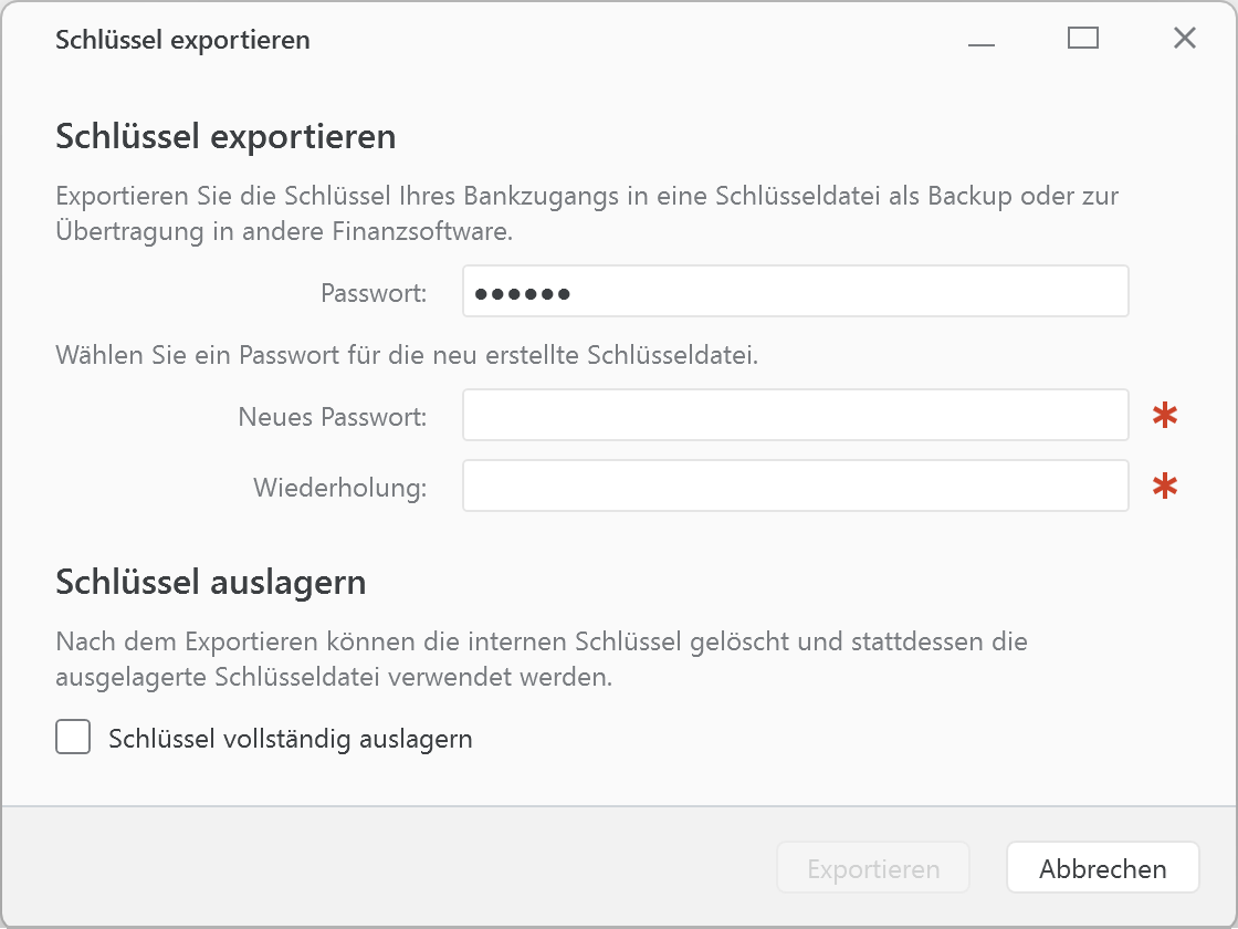 Banking4 Business EBICS Schlüssel exportieren