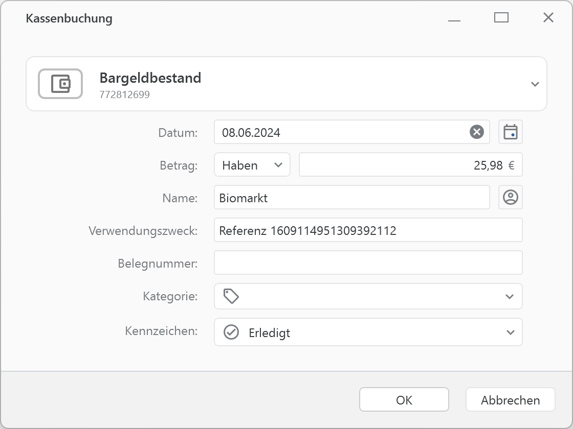 Banking4 Home Bargeldbestand
