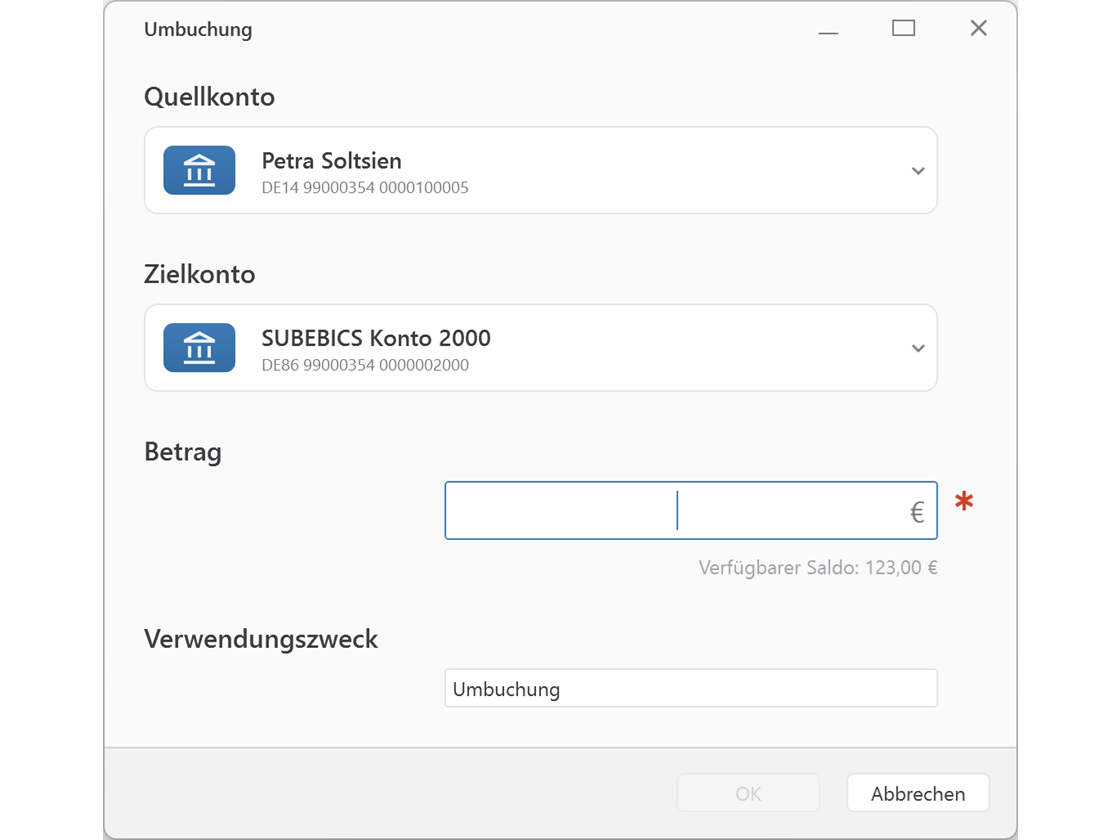 Banking4 Home Umbuchung