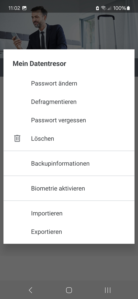 BankingVEU Datentresor verwalten